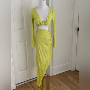 Lime Green Asymmetrical Dress